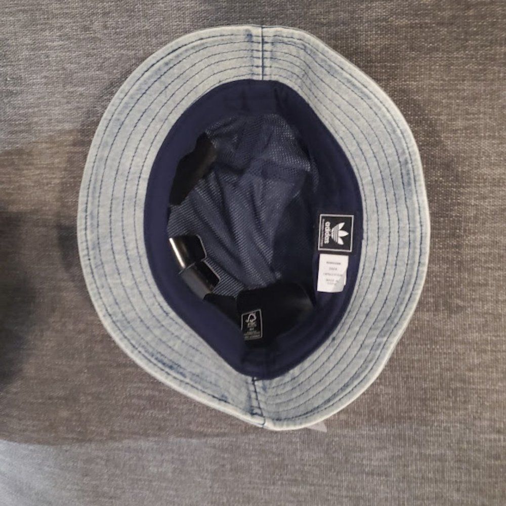 🆕️Adidas denim trefoil Women's stonewashed classic Logo Bucket Hat OS - Picture 10 of 16